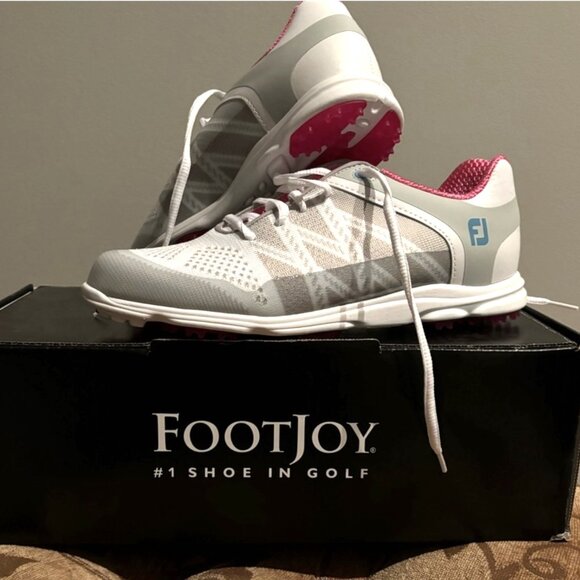 FootJoy Women’s Golf Shoes Sport SL 98027 White/Grey NWT 7.5 - Picture 2 of 3